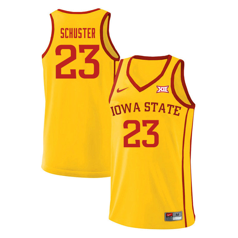 Men #23 Nate Schuster Iowa State Cyclones College Basketball Jerseys Sale-Yellow - Click Image to Close